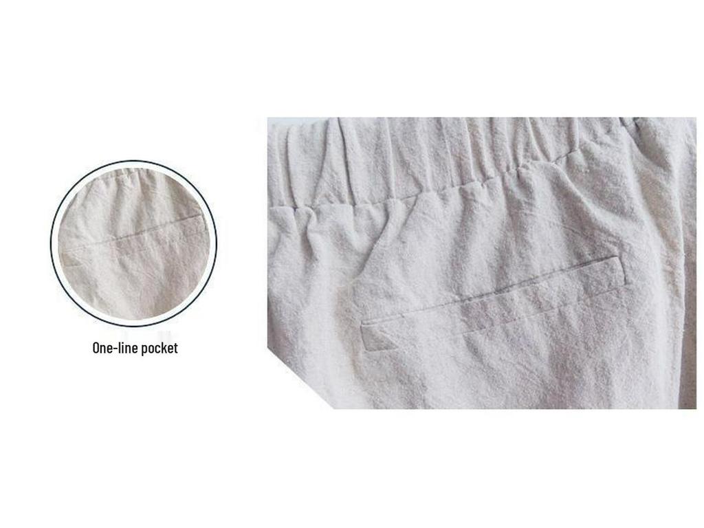 Men's Trendy Chinese-Style Wide-Leg Linen Shorts - Loose Fit, 7-Point, Summer.