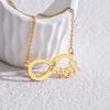 Atoztide Personalized Engrave Name Date Necklace Stainless Steel for Women Crown Heart Link Chain Pendant Jewelry Gift