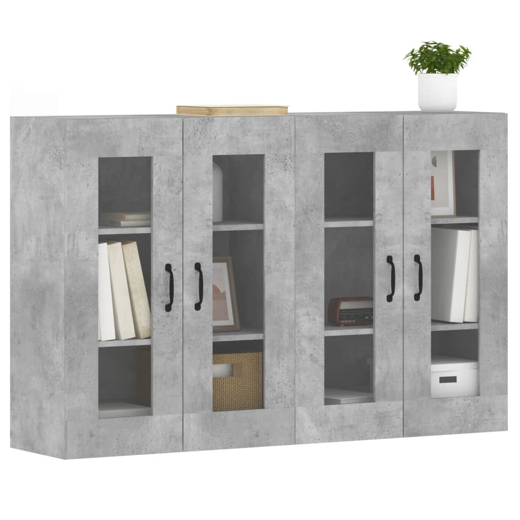 Wall Cabinets 2 pcs Concrete Grey Wood Based Panel