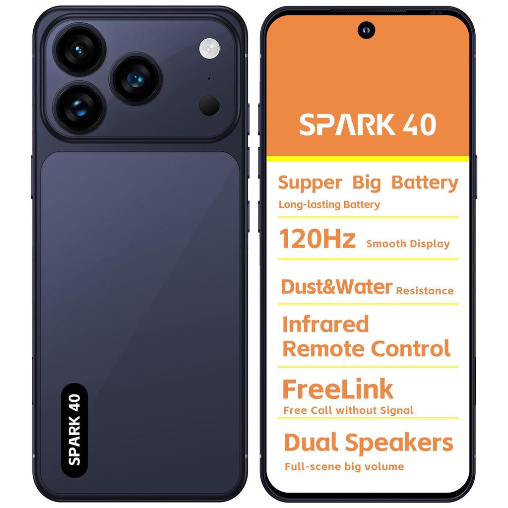 Spark 40 Android Smartphone, 16GB+1TB, 7.3-Inch Display, In Stock