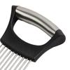 Stainless Steel Onion Slicer Holder with Protective Cover Tomatoes Avocados Potato Kiwifruit Meat Lemon Vegetable Fruit Cutter Chopper Kitchen Gadget