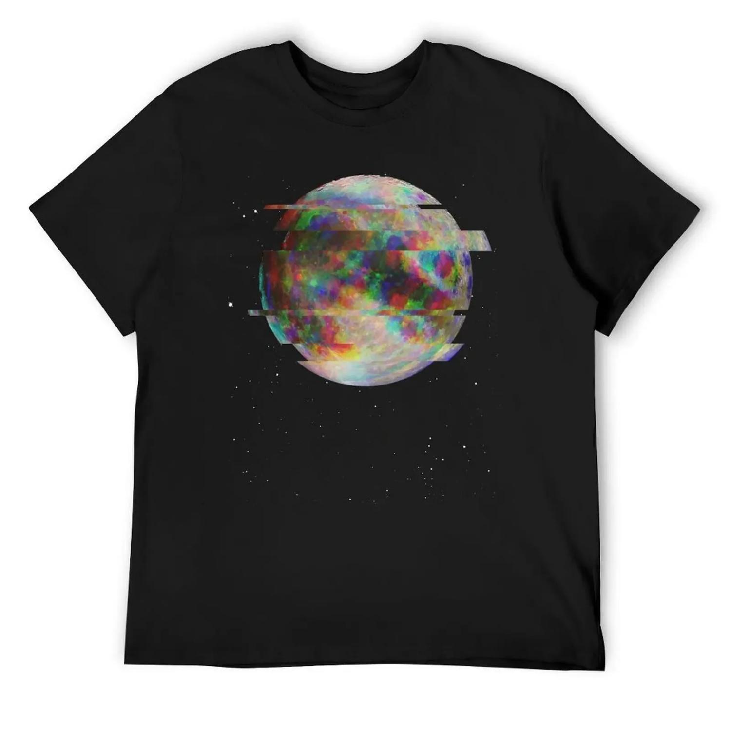 Glitched Moon T-Shirt T-shirts oversize aesthetic clothes graphic t shirt vintage Men s clothing S