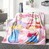 1pc Princess Strawberry14 Blanket, Gift, for Men and Women, Soft Blanket, Good for Sofa Bed Couch Travel, Lightweight Flannel Blanket