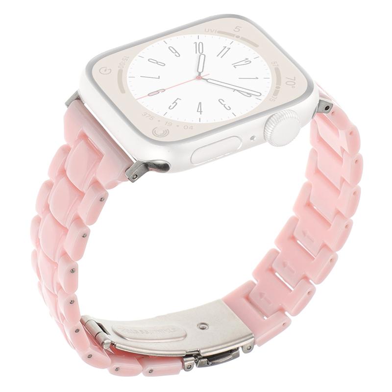 

For Apple Watch 10 46mm/Ultra 2/Ultra 49mm/9 8 7 45mm/SE (2023) SE (2022) SE 6 5 4 44mm/3 2 1 42mm Bracelet 3-Bead Watch Band Pink