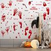 Halloween Bloody Handprint & Footprint Stickers with Axe & Skull Props - Festive Decor