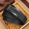 New Belt Men'S Trend Simple Cowhide Automatic Buckle Belt High-End Fashion Genuine Leather Middle-Aged And Young Jeans Belt