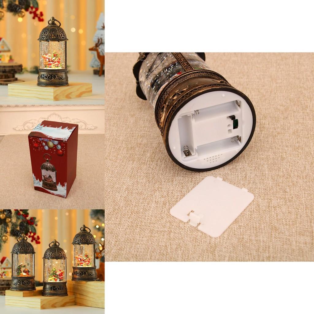 Christmas Music Box Golden Bird Cage Ornament With Santa Claus And Snowman Decor For Holiday Gift