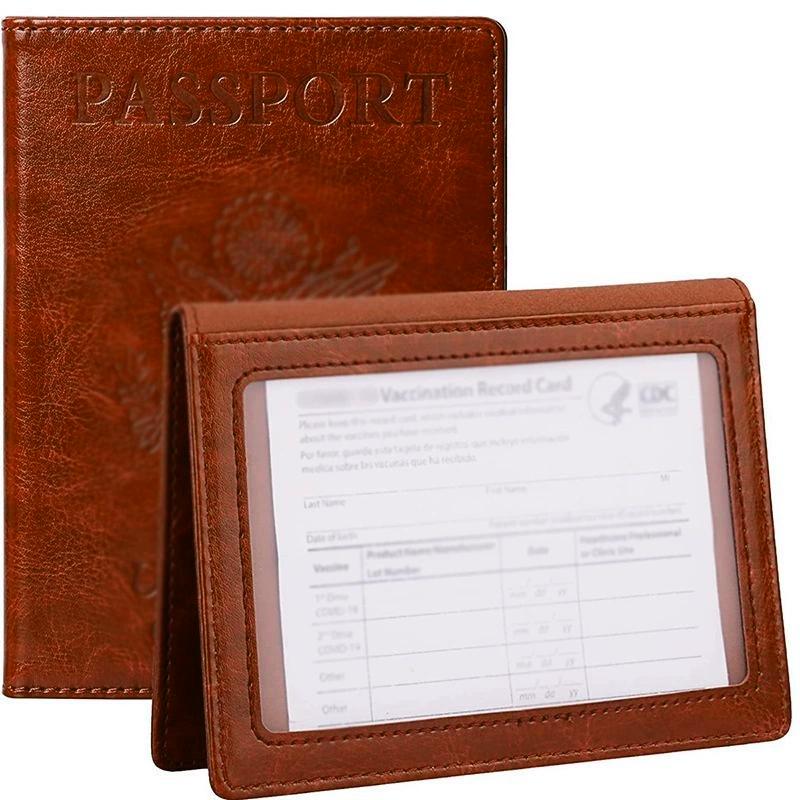 Porte-passeport de haute qualité Housse Portefeuille Essentiels de voyage Blocage RFID Étui à cartes en cuir Indispensables pour les voyages internationaux Accessoire de voyage
