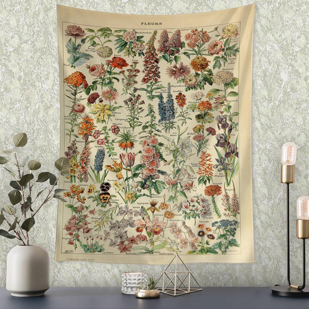 Antique Butterfly Vintage Tapestry Wall Hanging Insect Recognition Figure Natural Boho Art Home Decor