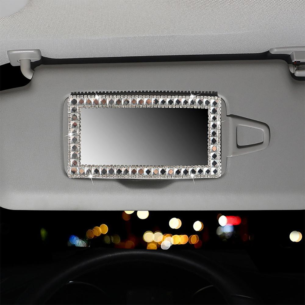 

1PCS Portable Car Makeup Mirror Automobile Sun-Shading Visor HD Mirrors Universal Car-styling Bling Car Accessories серебряный