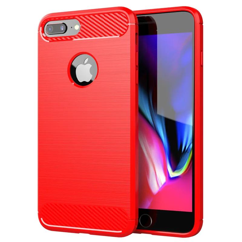 

Мягкий чехол для телефона для iPhone XR XS Max X из ТПУ с карбоновым волокном, противоударная задняя крышка для iphone 7 8 plus 6 6S SE2 SE3, силиконовый чехол For iPhone 6S Plus красный