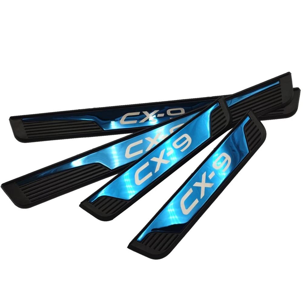 Door Sill Pedal Car Scuff Plate For Mazda CX-9 CX9 2016 2018 2024 Protector Threshold Trim Auto Guard Cover Accessorie