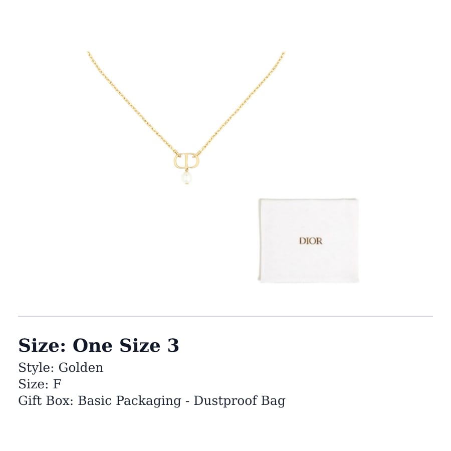 DIOR Resin Metal Necklaces Women's Gold N1390PTCRS-D301