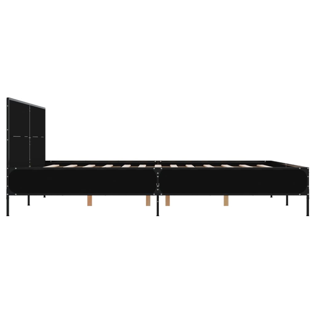 Bed Frame Black 120x190 cm Engineered Wood and Metal