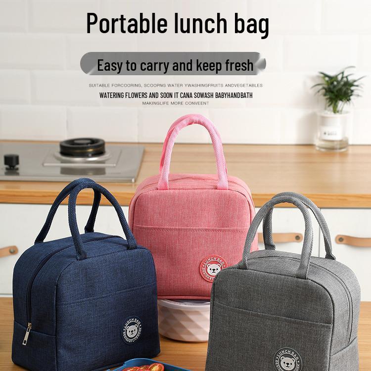 Cute Little Bear Insulated Lunch Bag for Adults, Portable and Durable with Aluminum Foil for Work and Outdoors