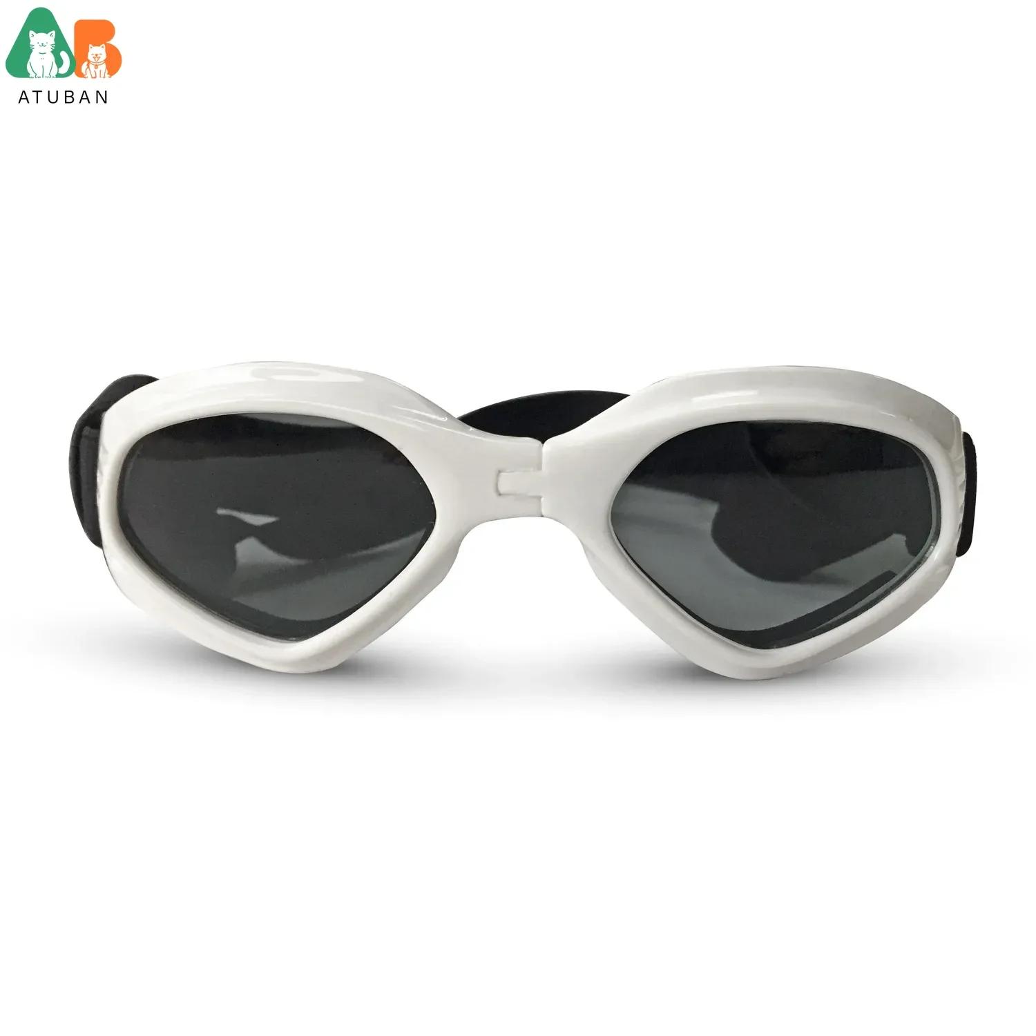 

ATUBAN Dog Goggles Medium UV Protection Adjustable Boston Terrier Sunglasses Easy Wear Windproof Motorcycle Dog Glasses for Dogs белый