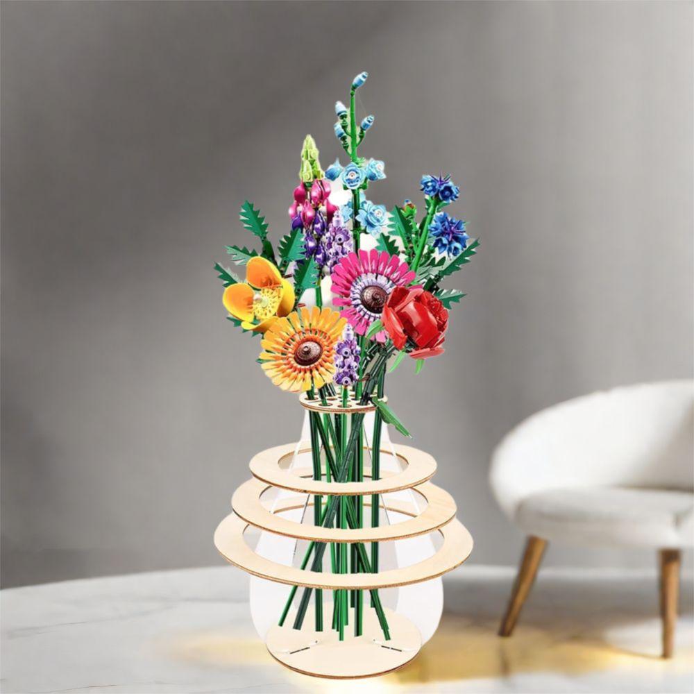 

Wood Craft Flower Holder Ornament Natural Plant Display Rack For Home Living Room Wooden