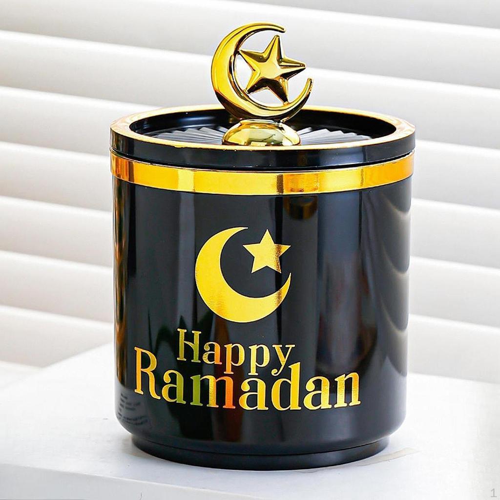 Eid Mubarak Candy Jar Food Organizer with Lid Multi-Purpose Storage Box
