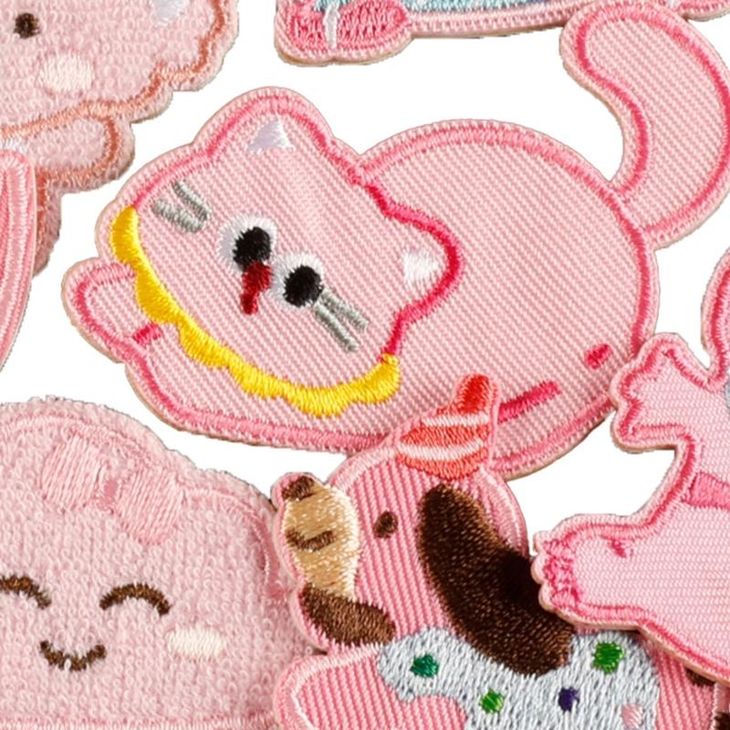 17Pcs Animal Iron On Fabric Patches Adhesive Embroidery Applique For Jackets Backpacks Clothing Decoration Sewing Craft