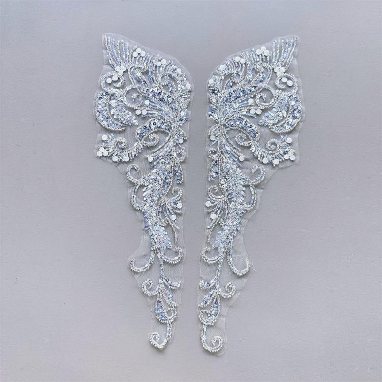 1pair Stylish Embroidered Sequins Patches Elegant Embellishments Patches for Fashion Projects and Event