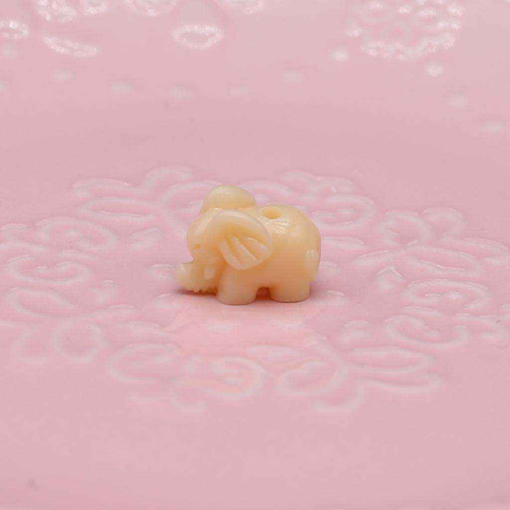 30Pcs/Bag Synthetic Coral Beads Elephant Shaped Perforated Loose Spacer Beads for Jewelry Making DIY Pendants Necklaces Keychains Accessories