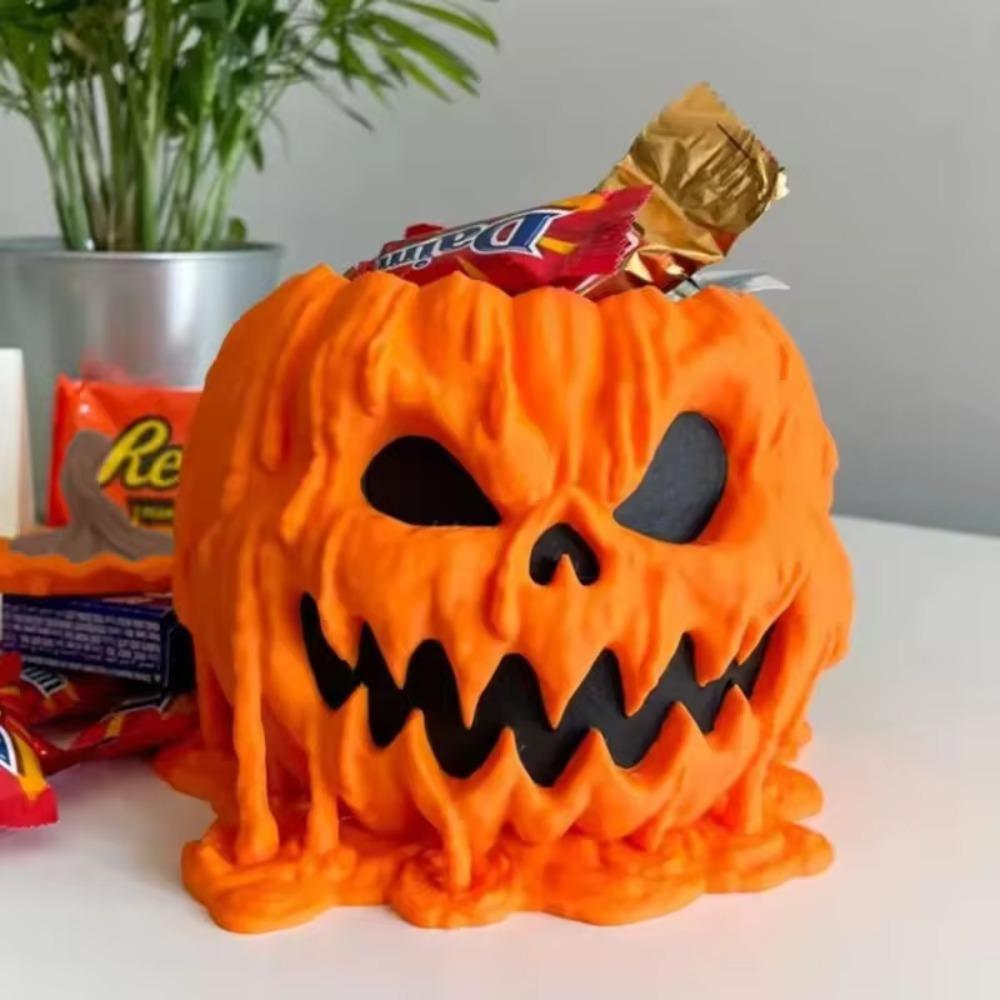 With Lid Candy Holder Resin Halloween Pumpkin Ornaments  Photo Props
