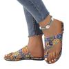 Fashion Plus Size 2025 Summer Women’s Open Toe Slippers Outdoor Casual Print Flat with Thong Sandal for Comfortable Daily Beach Slippers