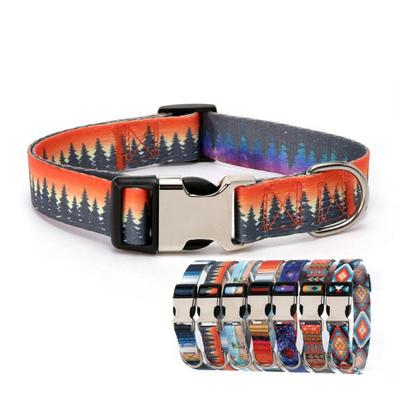 Ethnic Wind Collar Forest Pattern National Wind Pet Supplies Strong And Beautiful Dog Collar And Traction Dog Rope Pet Printing