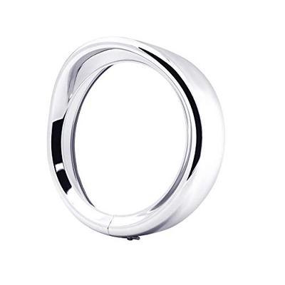 MFC PRO 7-inch Motorcycle Genuine Headlight Trim Ring Visor Bezel Cover for Harley-Davidson 12-14 FLD, 1994-14 FLHR, and 1986-14-FLST In Silver (Silve