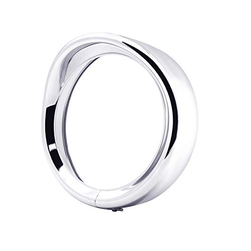 

MFC PRO 7-inch Motorcycle Genuine Headlight Trim Ring Visor Bezel Cover for Harley-Davidson 12-14 FLD, 1994-14 FLHR, and 1986-14-FLST in Silver (Silve