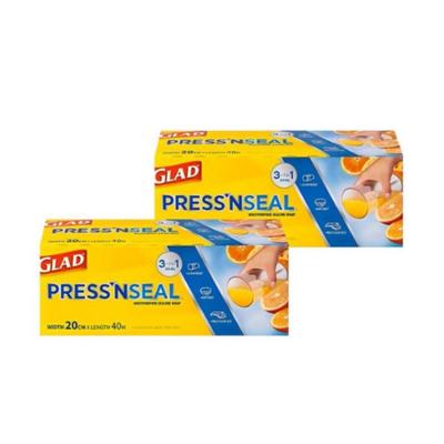 GLAD Press'n Seal Plastic Voedselverpakking Mini 20cm x 40m x 2 stuks Verpakking Lekdicht Grip