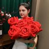 85cm/100cm Imitation Rose Realistic Soft Plush Flower Healing Decompressing Safe Never Withering Bouquet Home Decor