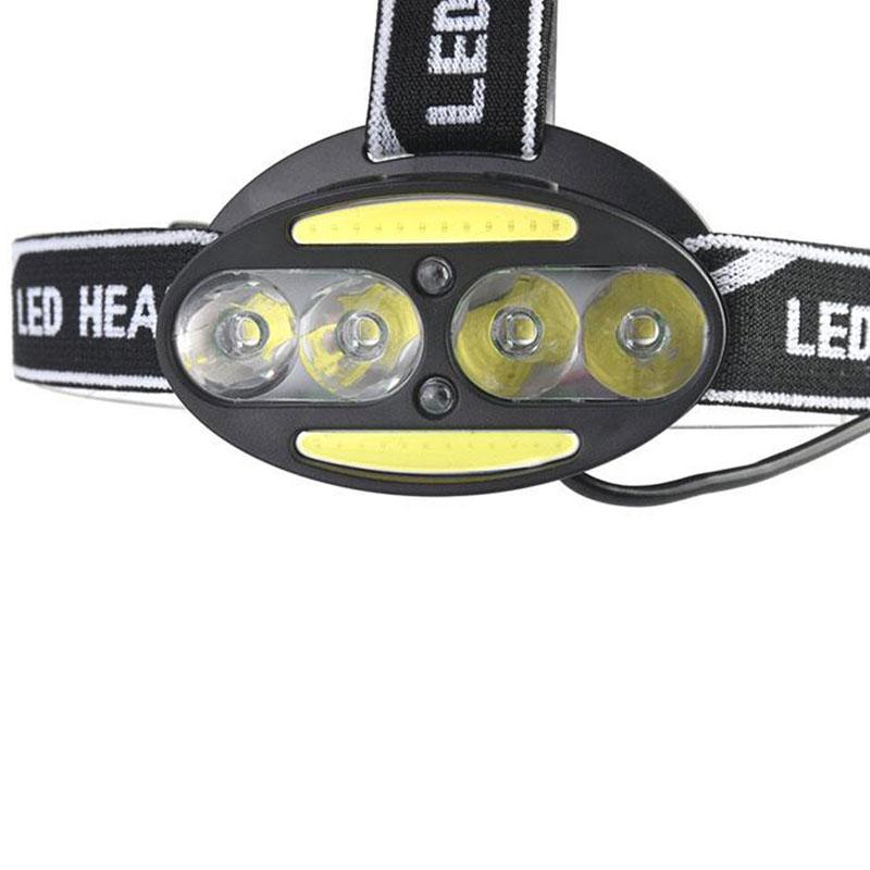 8LED USB Charging T6 Strong Light Head Lamp 4T6+COB+2Red LED HeadLamp Flashlight Torch Lanterna Head Light for Camping Search