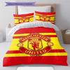 Man Utd Bedding Quilt Set Quilt Cover Pillowcase Home Decoration Birthday Gift (1 * Duvet Cover + 2 * Pillowcase, Without Core)
