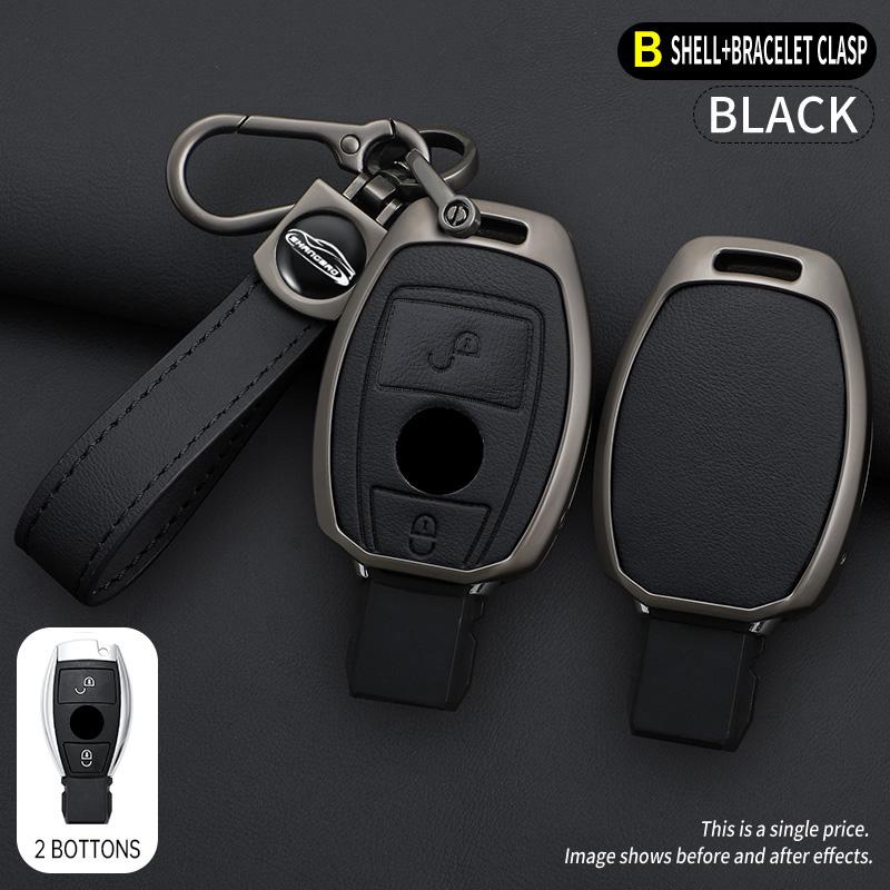 Interior Mouldings Car Zinc Alloy Leather Key Case Cover For Mercedes-Benz AMG CLS300 CLS350 S63 CLS260 W218 W219 Protection Key