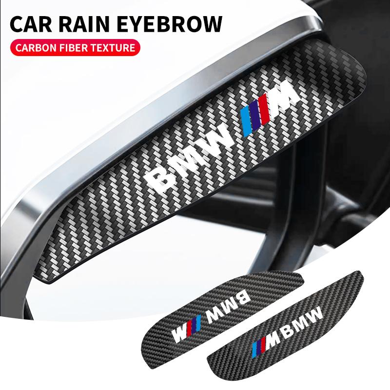 2Pcs Carbon Fiber Car Rain Eyebrow Sticker For BMW M E34 E36 E60 E90 E46 E39 E70 F10 F20 F30 X5 X6 X1 M3 M5 M6 E71 F01 F02 F87