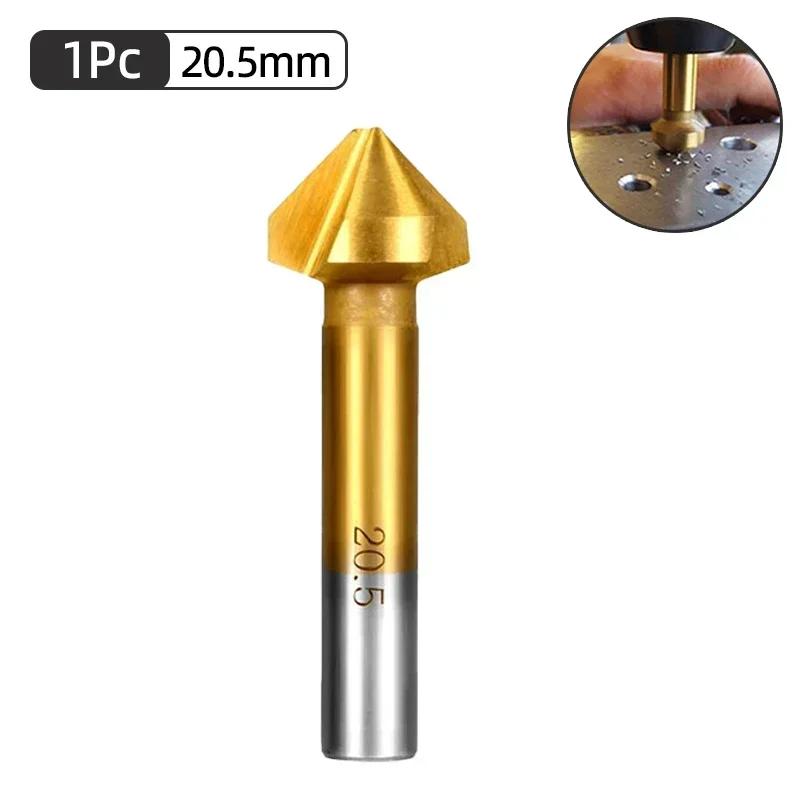 3 Flute Countersink Drill Bit 90 Degree Chamfering Tools Chamfer Cutter 6.3-20.5mm Chamfering Cutter Wood Metal Hole Drilling
