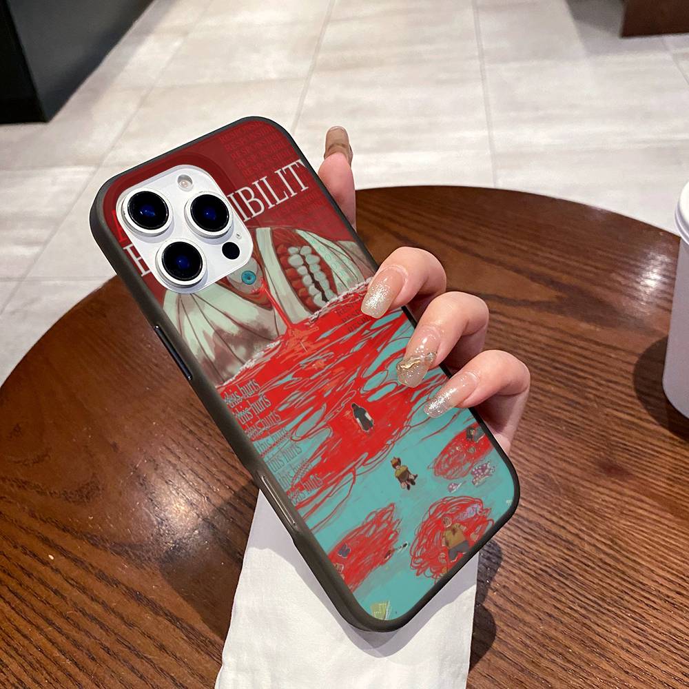 Popular Game Anime M-Mouthwashing For IPhone 17 16 15 Plus Pro Max 12 14 Plus 11 13 Wave Corrugated Stripe Funda Phone Cover