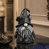 Einzigartige Outdoor Hexen Zwerg Halloween Gothic Harzfigur, Dunkle gesichtslose Zaubererpuppe für Dekorative Gartenfigur Schreibtischregal, Gruseliges Zuhause