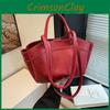 Solid Color Simple Pu Leather Women Casual Tote Bag For Daily Commuting And