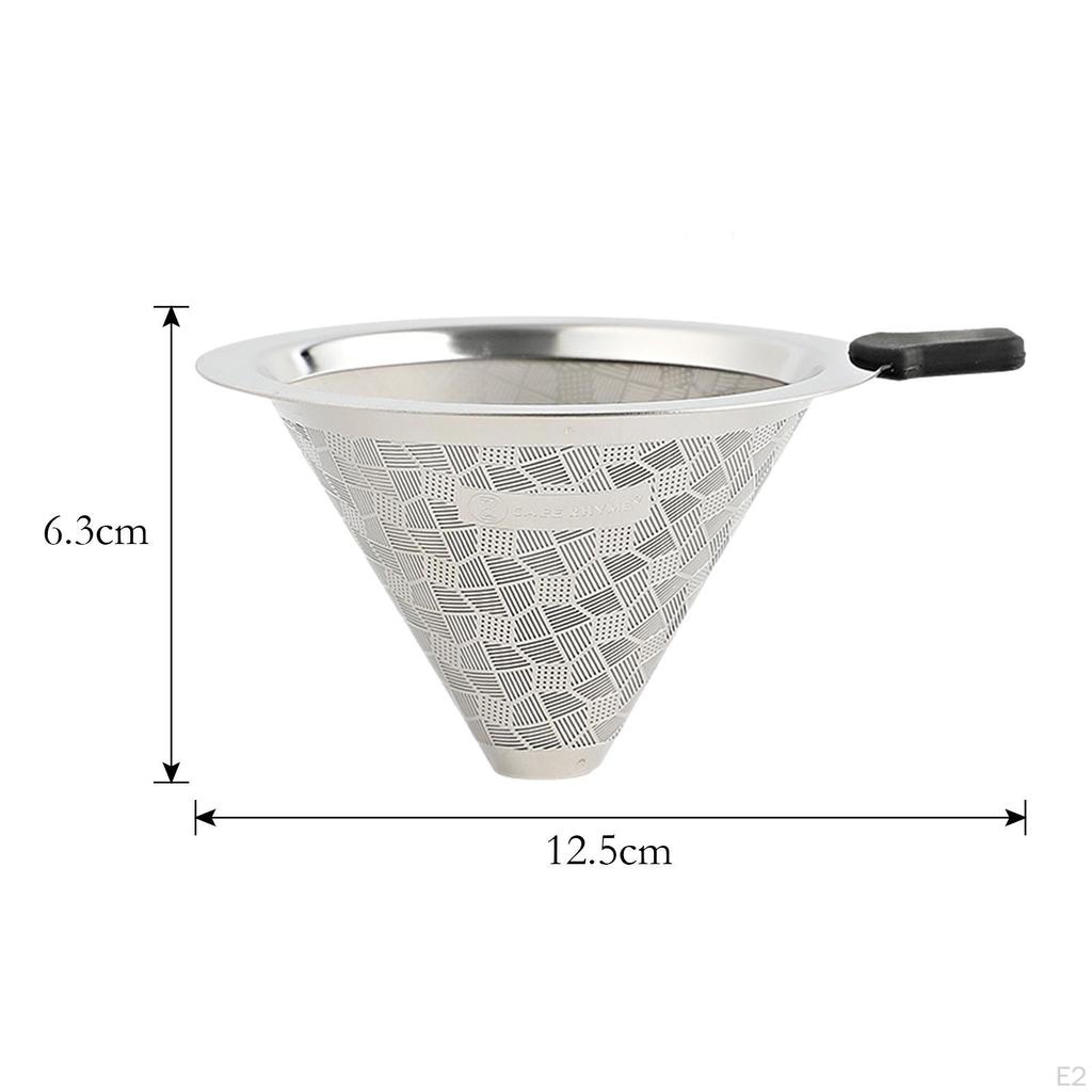 Metal Cone Filter Paperless Pour Over Coffee Maker for Office Camping Travel Without Base
