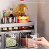 Kuchenny Stojak na Przyprawy ze Stali Nierdzewnej Montowany na Ścianie Wielofunkcyjny Stojak na Przyprawy Pudełko Słoik Przechowywanie Kuchenne Domowy Organizador De Cocina