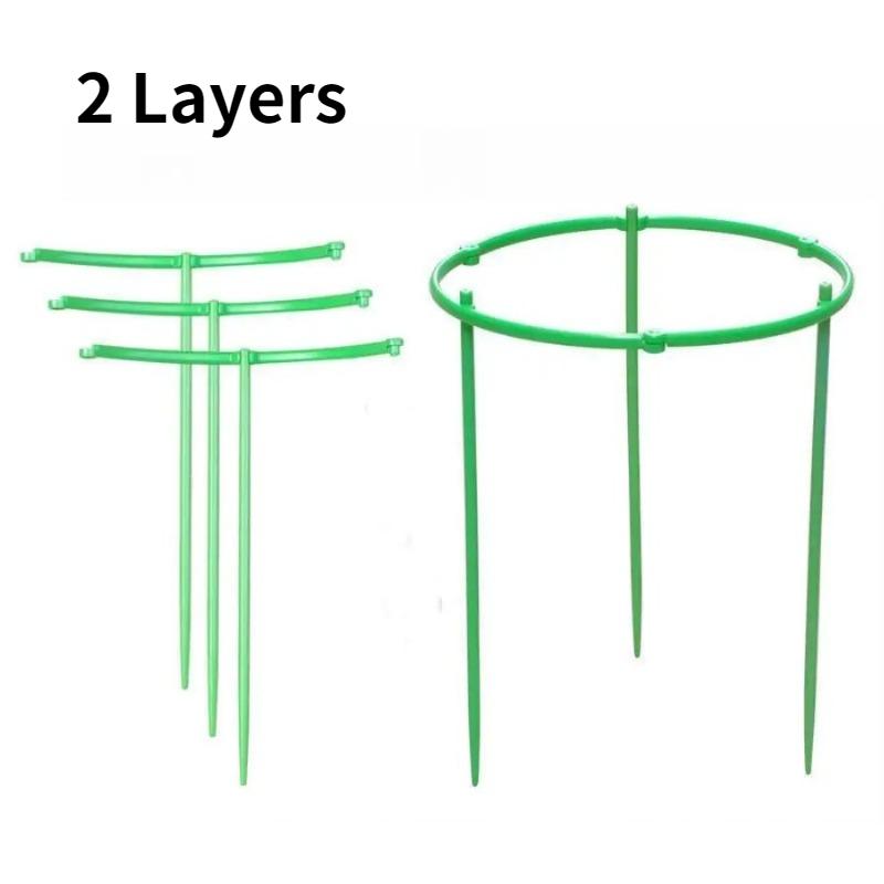 2 Layers Flower pot climbing frame Plastic plant cage frame Horticultural Pottery Support Stand Circular plant support ring