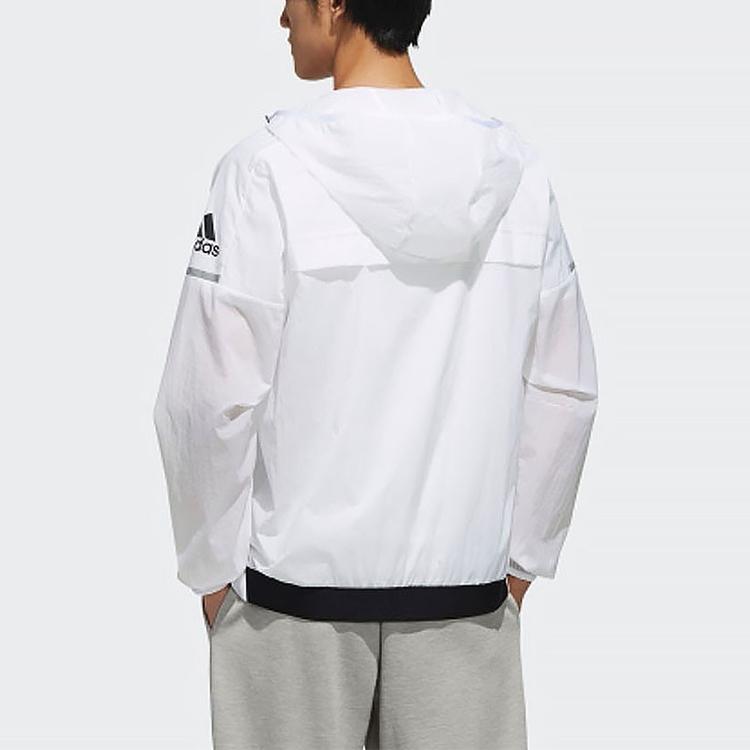Adidas Wb Light Logo Printed Woven Hooded Jacket Men Jacket White FI8758
