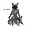Wolf Costume with Hood Halloween Dress Gray for Cosplay