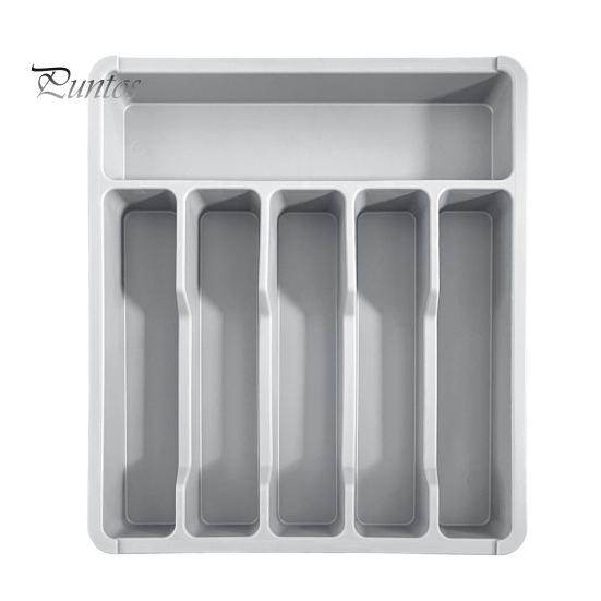 Plateau de rangement pour tiroir de cuisine, support extensible pour couverts, séparateur d'ustensiles en plastique réglable, rangement pour spatules, outils et gadgets