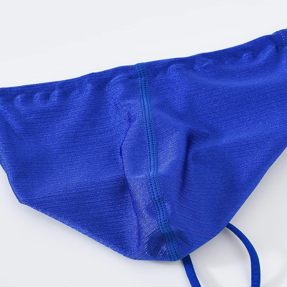 SUMABA Bikini 3D Low 3XL Men's T-Back Underwear, Breathable, Sexy, Construction, Rise, Blue,