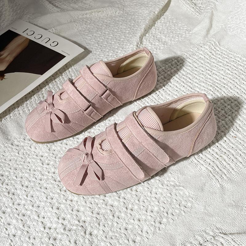 

Французские туфли Мэри Джейн повседневные туфли с бантом балетки одинарные туфли 2025 новая легкая и универсальная темпераментная женская обувь на плоской подошве 35 розовый