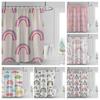Home Shower Curtains Bathroom Waterproof Fabric Non-slip Bathmat Water Absorption Curtain Modern Nordic Rainbow Cute