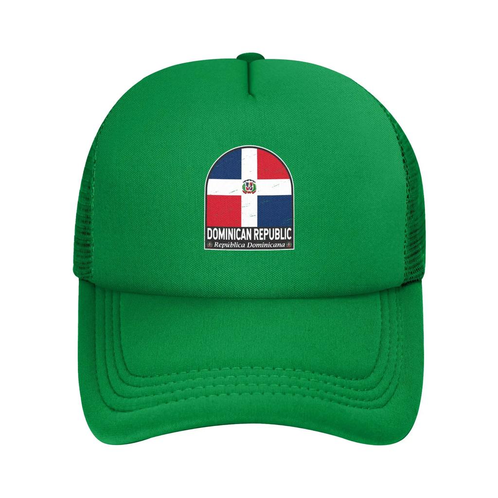 Dominican Republic Flag Emblem Vintage Mesh Baseball Cap Unisex Trucker Hat Adjustable Snapback Caps Racing Cap Summer Trucker Caps